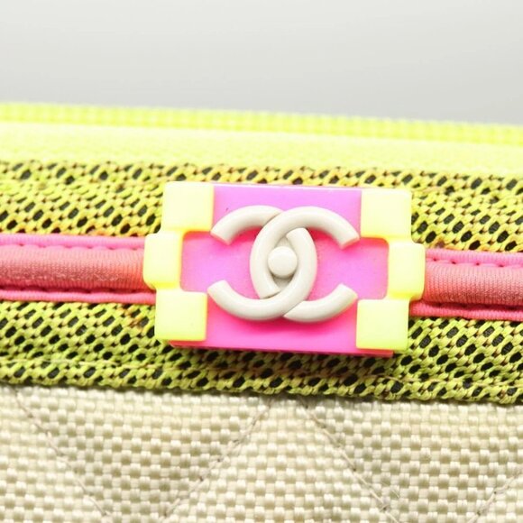 CHANEL Long Wallet Nylon Yellow CC Auth - Picture 10 of 14